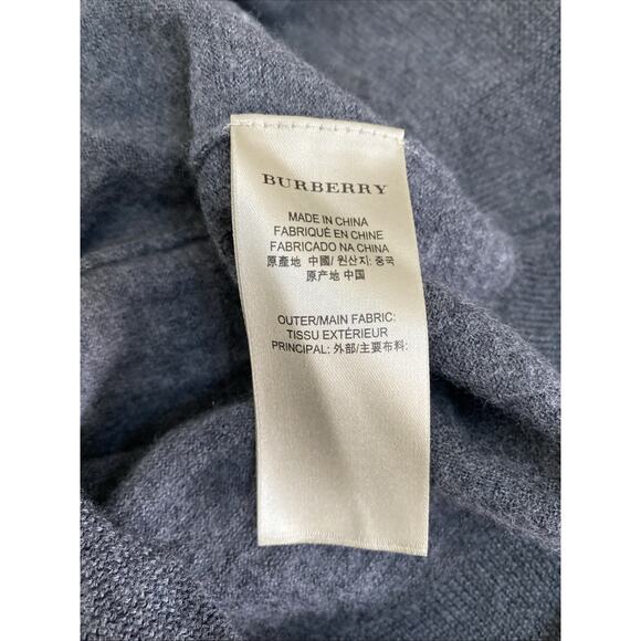 BURBERRY BRIT Merino Wool Sweater Jumper V Neck Gray Long Sleeve Logo XS - Picture 8 of 10